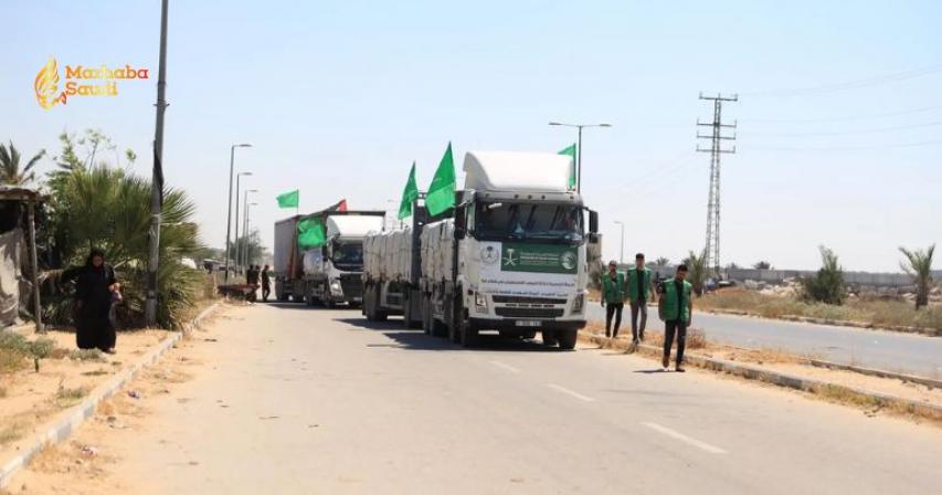 Massive Saudi Humanitarian Convoy Breaches the Gaza Strip