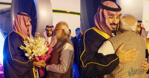 Greeted with a hug: Saudi crown prince welcomed to India by PM Modi