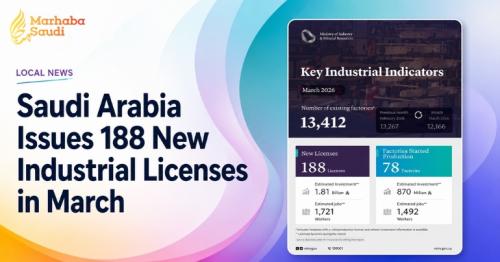 Saudi Arabia Issues 188 New Industrial Licenses in March